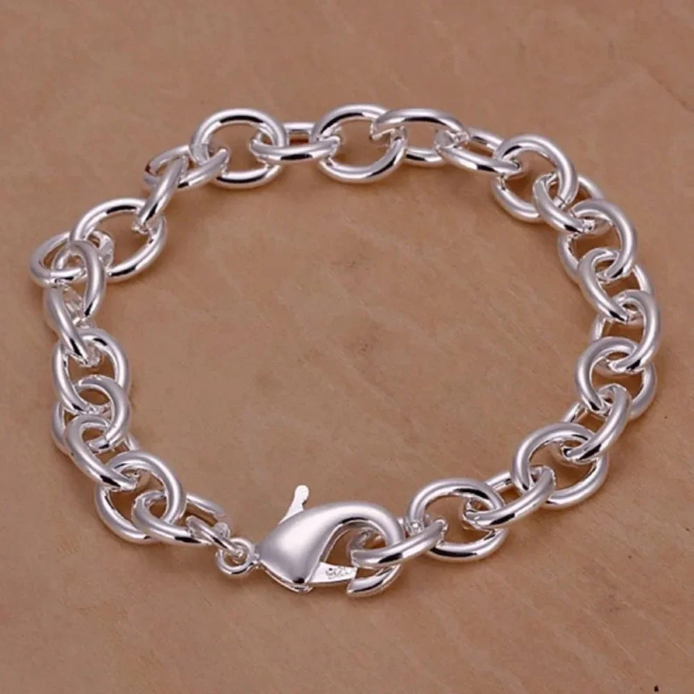 925 Sterling Silver Chunky Link Bracelet Silver Large Chain Link Bracelet 925 Sterling Silver Chunky Link Bracelet Silver Large Chain Link Bracelet